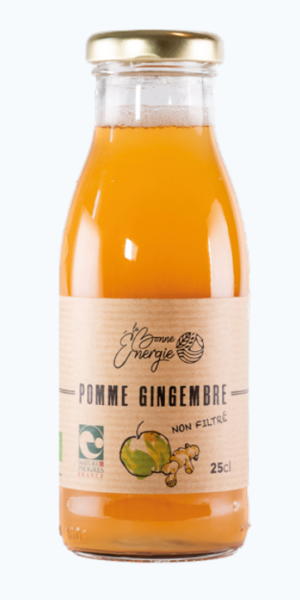 Jus de Pomme Gingembre Non-filtré - La Bonne Énergie