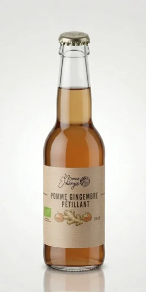 Jus de Pomme Gingembre Pétillant - La Bonne Énergie