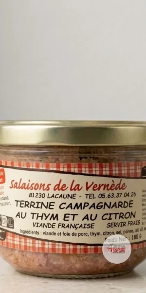 Terrine Campagnarde Thym et Citron - La Vernède 180g